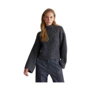 Blomstret Broderet Uldbluse