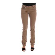 Beige Super Slim Fit Designer Jeans