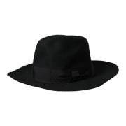 Sort Kanin Fedora Trilby Kvinder Hat