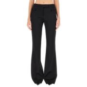 Elegant Flare Fit Wool Trousers