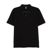 Sort Polo Shirt med Logo Patch