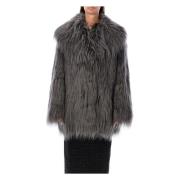 Grå Faux Fur Frakke AW24