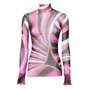 MultiColour Arkiv Print Mock Neck T-shirt