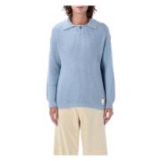 Lysblå Strikvarer Polo Sweater