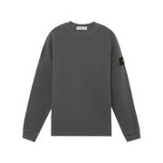 Strikket Crewneck Sweatshirt i Blygrå