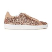 Rose Gold Glittered Woven Sneakers