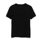 Sort Flocked Logo Crew Neck T-shirt