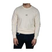 Ribbet crew neck sweatshirt med linse detalje