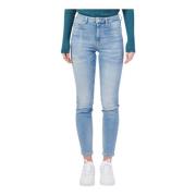 Blå Skinny Bomuld Jeans