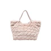 Champagne Tote Taske med Teddy Detaljer