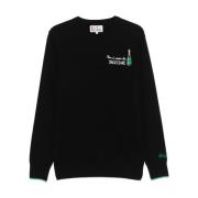 Blå Strikket Crew Neck Sweater