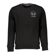 Sort Sweatshirt med Lange Ærmer Broderet Logo