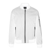 Hvid Windproof Nylon Bomber Jacket