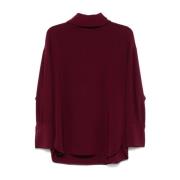 Bordeaux Rød Cowl Neck Top