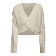 Beige V-Hals Sweater AW24