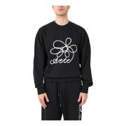 Hjerteblomst Broderet Sweatshirt