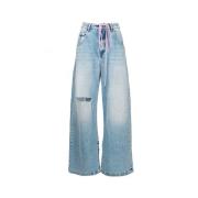 Wide Leg Dual Rise Jeans med Lommer