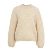 Beige Mohair Pullover Strikvarer