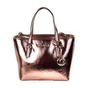 Rose Gold Metallic Læder Tote Taske