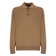 Brun Uld Polo Sweater