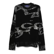 Sort Uld Jacquard Sweater