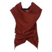 Silke Bordeaux Top med Draperingsdetaljer