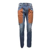 Slim Fit Alcantara Patch Jeans