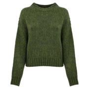 Grøn Mohair Sweater Langærmet