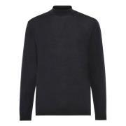 Mock Polo Neck Jumper i superfint merinould