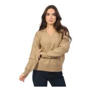 Kamel V-hals Sweater