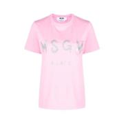 Pink Front Print Half Sleeve Tee