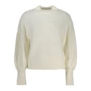 Hvid Langærmet Sweater med Turtleneck