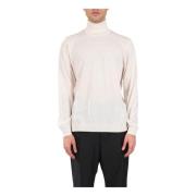 Ribstrikket uld turtleneck sweater slim fit