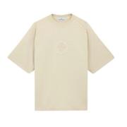 Beige Bomuld Jersey med Compass Logo