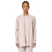 Beige Cashmere Strik Cardigan med Lommer