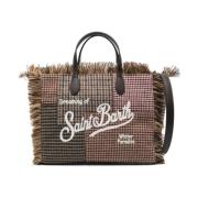 Patchwork Houndstooth Tasker i Brun