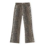 Leopard Cropped Jeans med dyreprint