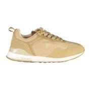 Sporty Beige Snøresko med Logo