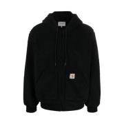 Sherpa Fleece Hoodie med Logo Patch