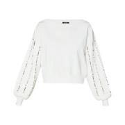 Elegant Hvid Sweater V-Hals