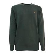 Grøn Uld Pullover med Frontlogo