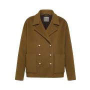 Kashmir Peacoat med Metal Knapper