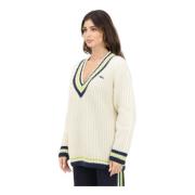 Vintage V-hals Sweater Creme