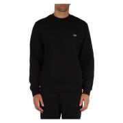 Klassisk Fit Crewneck Sweatshirt med Front Logo Patch