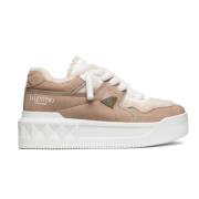 Beige Ruskind Logo Print Sneakers