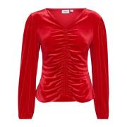 Elegant Hebasz Bluse Racing Red