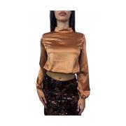 Bronze Bluse med Polyester og Elastan