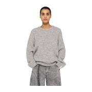 Afslappet pasform ribstrikket sweater