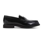 Sorte Læder Loafers Elegant Stil