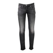 Sort Denim Jeans Slim Fit Broderet